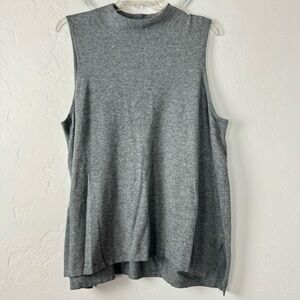 Soft Surroundings Tunic Sweater Pullover Knit Top Turtleneck Heather Grey Dark‎